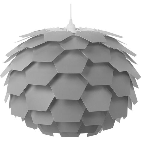 Lámpara de techo moderna con diseño floral pantalla geométrica gris grande Segre