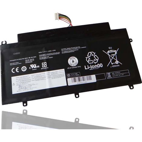 vhbw Akku Ersatz für Lenovo 45N1120, 45N1122, 45N1123, 45N1121 für Notebook (4250 mAh, 11,1 V, Li-Ion)
