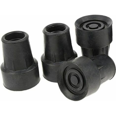 Confezione da 4 puntali antiscivolo standard per bastoni da passeggio, in gomma nera - 19 mm (1/4)