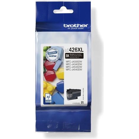 Cartouche dencre LC426XLBK - BROTHER - Noir haute capacite de 6000 pages - Pour MFC-J4340DW, MFC-J4540DW et MFC-J4540DWXL