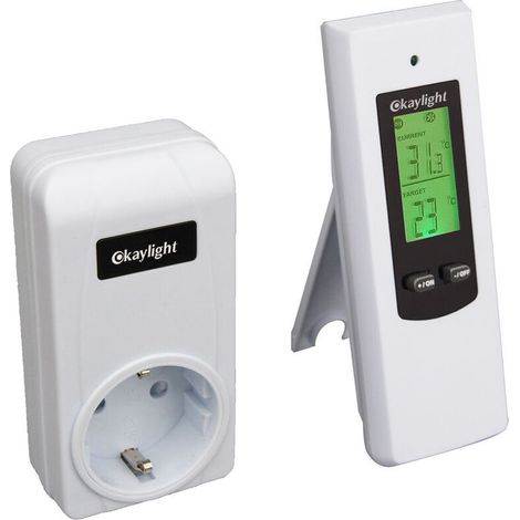 Prise Thermostat D’Ambiance Sans Fil Avec Télécommande Pour Radiateur Electrique Et Climatiseur Mobile (1/5)