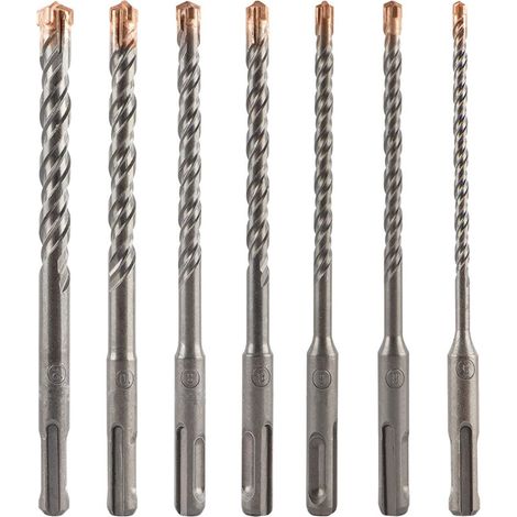 Accessoires jeu d'embouts 7x, pour marteau perforateur, pour accessoires de marteau burineur en béton armé, argent, longueur 16 cm (1/3)