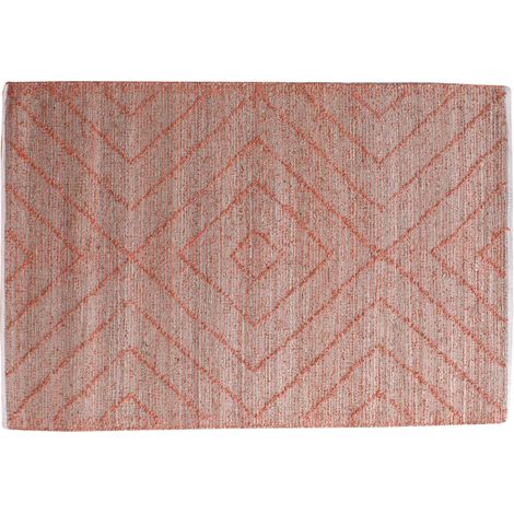 VIVARAISE - Tapis Worgan Terracotta - Toile de jute et polyester - 160 x 230 cm