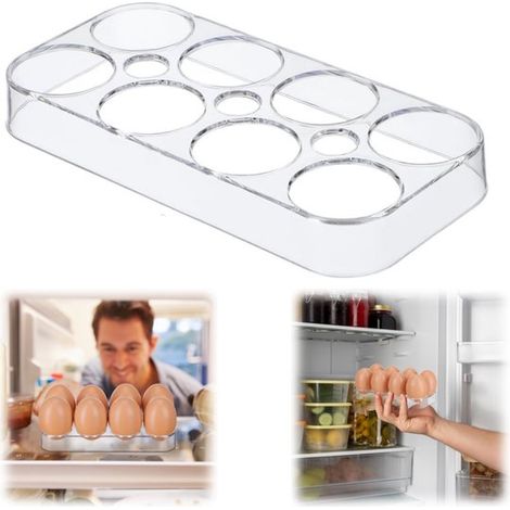 Boîte à œufs 8 places 17,5 x 8,5 cm - range-œufs transparent pour bureau et réfrigérateur (1/5)