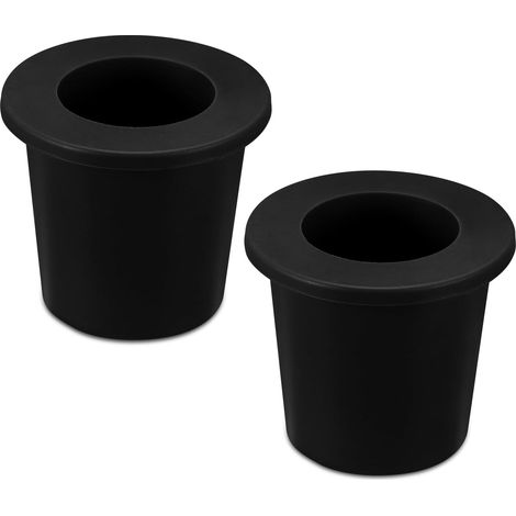 Lot de 2 anneaux de fixation pour parasol de table, manchons stabilisateurs en silicone pour parasol conique de 5,1 à 6,4 cm et adaptateurs pour housse de parasol de piscine de 3,8 cm (noir) (1/5)