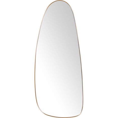 Specchio decorativo ovale moderno e minimalista con cornice in ferro e metallo per il soggiorno 39 x 95 cm Oro Cergy (1/5)