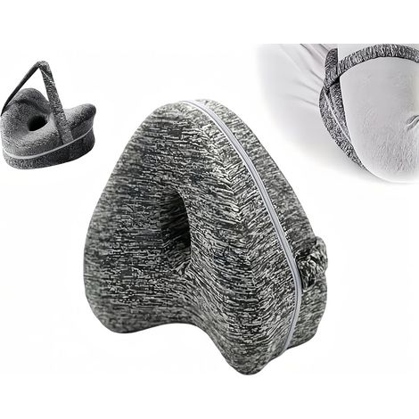 Coussin de soutien pour jambes - Oreiller orthopédique 24x14x24 cm - Réduit douleurs et tensions - Maintient une posture correcte - Femmes enceintes - Gris (1/5)