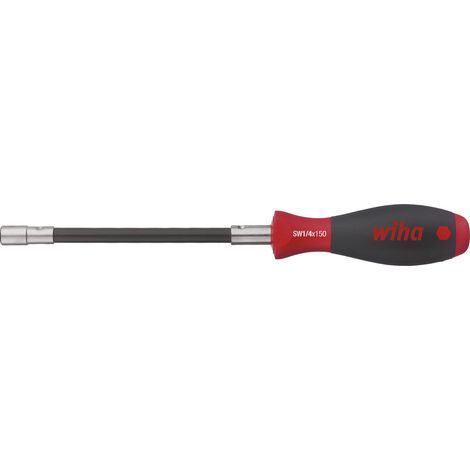 Wiha Tournevis avec porte-embout SoftFinish® serrage par circlip Manche flexible, 1/4" 150 mm (01479)