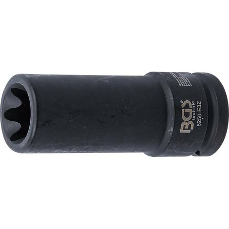 Douille à Choc Longue Profil E 20 mm (3/4) E32 - Puissance et Durabilité, Acier - D-Work (1/5)