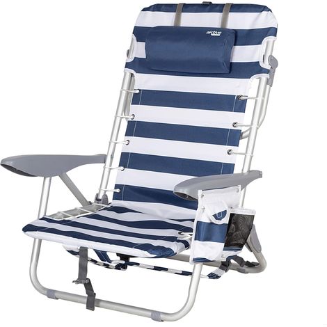 AKTIVE Sedia da Spiaggia Pieghevole, Alu+600D Oxford, Marinara, 50 x 45 x 76cm (1/4)