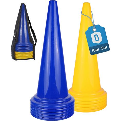 Jeu de 10 pylnes XXL, bleu/jaune avec sac de transport (1/5)