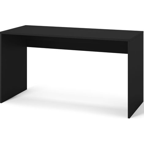 Les Tendances – Bureau droit KAZY 140 cm – Noir mat – Plateau MDF 16 mm avec passe-câbles intégré – Hauteur 75 cm – Design moderne (1/5)