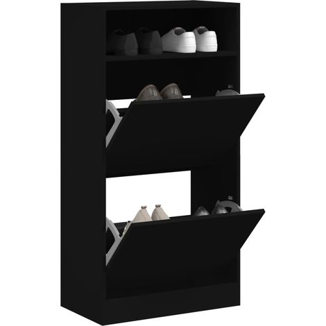 Shoe Cabinet Black 60x34x116 cm Engineered Wood vidaXL (1/5)