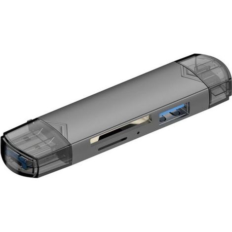 Lecteur de carte SD USB C 6 en 1, adaptateur USB OTG, USB 3.0 USB C Micro USB prend en charge SD/MicroSD (1/3)