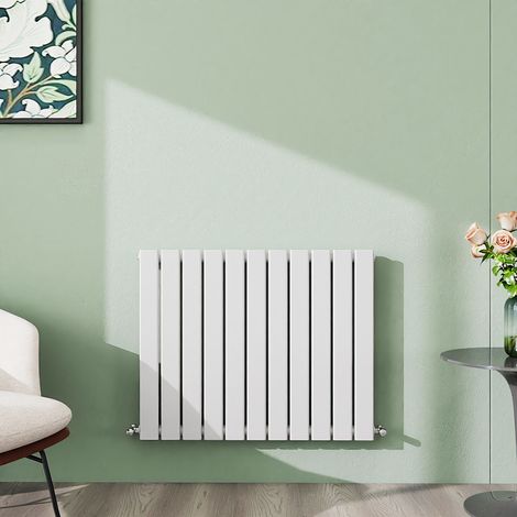 AICA 600x748mm Grey White Horizontal Designer Radiator Single Flat Panel Heating UK (1/5)