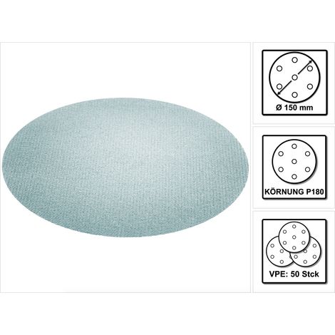 Festool – Disque à lamelles Granat Net Ø150mm – Grain 180 – Pour ponçage enduits et matériaux poussiéreux – Longue durée de vie