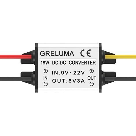 1 Pièce DC 12V à 6V Convertisseur Abaisseur Régulateur 3A 18W Adaptateur Secteur Réducteur pour Voiture électronique Camion Véhicule Bateau Système Solaire (Entrées DC 9-22V,Certifié CE) (1/4)