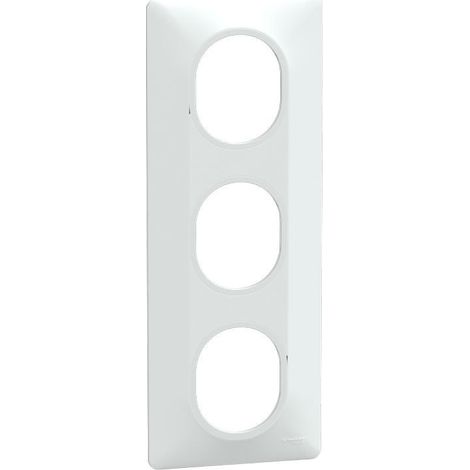 Schneider Electric – Plaque de finition 3 postes vertical Ovalis – Blanc – Pour intérieur – Hauteur 199mm, largeur 85mm – Compatible mécanisme Ovalis