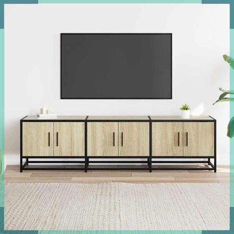 Meuble TV - 848860 - chêne sonoma - bois d'ingénierie et métal - 150 x 35 x 41 cm (1/5)