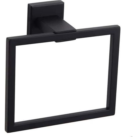 Porte-serviettes carré inox noir, salle bain chambre cuisine (1/5)