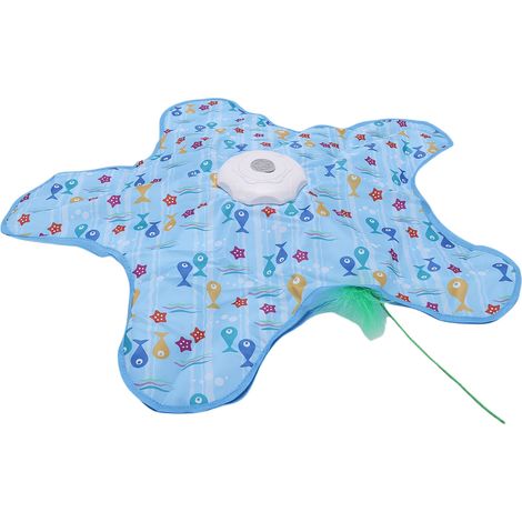 Jouet interactif pour chat, activé par le toucher, jeu de cache-cache avec plumes mobiles, jouet électronique dissimulé pour chat, motif poisson (corps principal + capuchon + jouet pour chat) (1/5)
