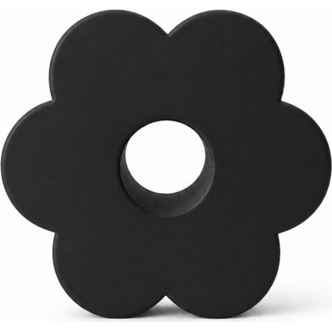 Vase décoratif noir en forme de fleur, design moderne (1/3)