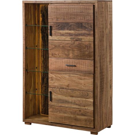 Highboard Akazie 100x40x150 natur lackiert BARK 106