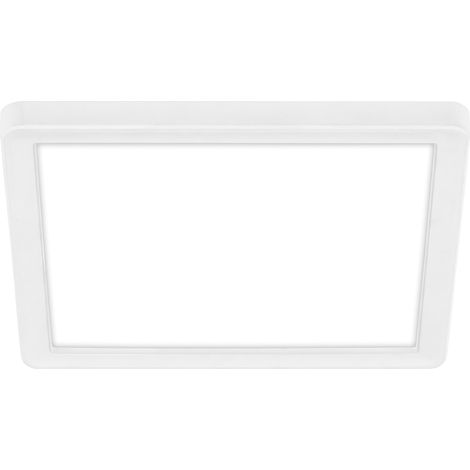 Plafonnier LED à lumière indirecte, plat, lumière blanche neutre, ampoule LED, plafonnier, lampe de salon, cuisine, éclairage de plafond, couloir, 19 x 19 x 3 cm, blanc (1/5)