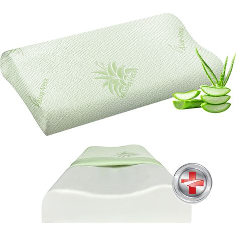 Cuscino Memory Foam Cervicale Ortopedico Doppia Onda Guanciale Memory Con Fodera Aloe Vera Sfoderabile Lavabile Cuscino Letto Antiacaro Anallergico Supporto Per Il Collo Prodotto Italiano (1/5)
