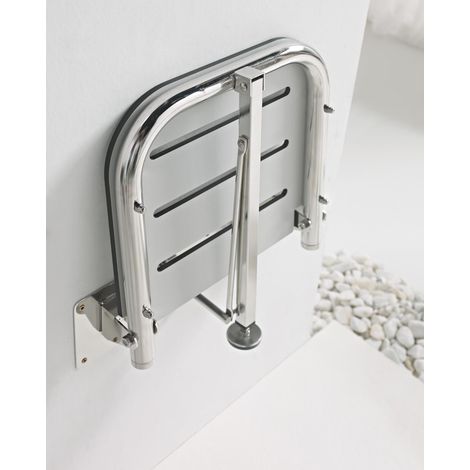 BELTRAN 2614 ASIDEROS Asiento Plato Ducha Con Pata Inox Asiento Blanco - ref: 064-2614
