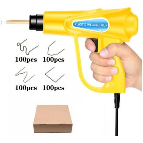 Soudeur plastique 70 W, soudeur plastique automobile avec 200 agrafes, machine à souder le plastique chaud, kit de réparation de pare-chocs de voiture 110 V 4 types d'agrafes (1/3)