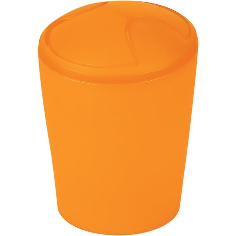 Poubelle à bascule MOVE - Design Moderne et Compact - Couvercle Amovible et Facile à Nettoyer - Idéale Salle de Bain ou Cuisine - 5L Frosty Orange (1/5)