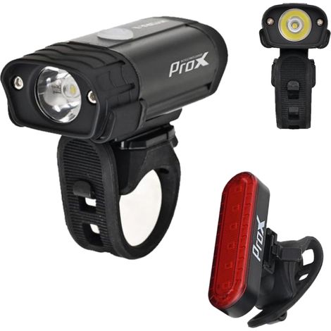 Juego de luces para bicicleta delanteras y traseras de 400 lúmenes, USB-C, Prox Hydra II, 1100 mAh. (1/5)
