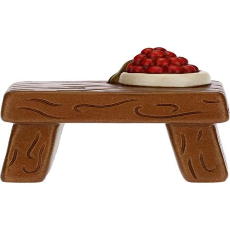 THUN - Statuina Presepe Tavolo con Frutta - Decorazioni Natale Casa - Linea Presepe Classico - Ceramica - 6,2 x 4,2 x 5,5 h cm
