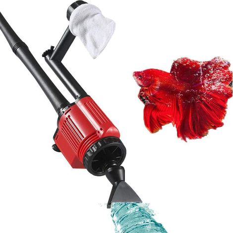 Nettoyage des filtres, aspirateur électrique automatique 6 en 1 pour aquarium, siphon de 28 W pour le changement d'eau et le nettoyage du gravier et du sable d'aquarium (1/5)