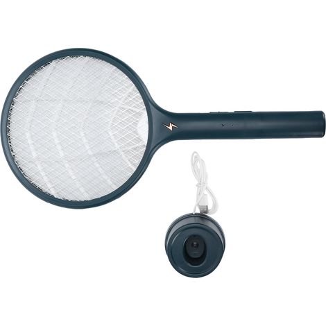Lampe anti-moustiques 2 en 1, raquette électrique à mouches et moustiques, recharge USB avec socle de charge pour maison. (1/5)
