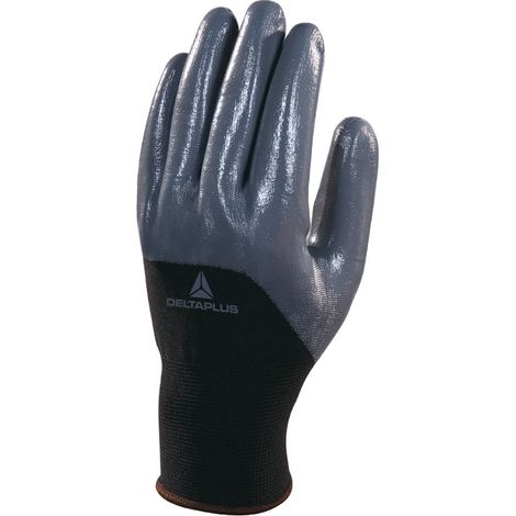 Gant de travail Delta Plus en tricot polyester avec enduction nitrile sur la paume, les doigts et le mi-dos, taille T9