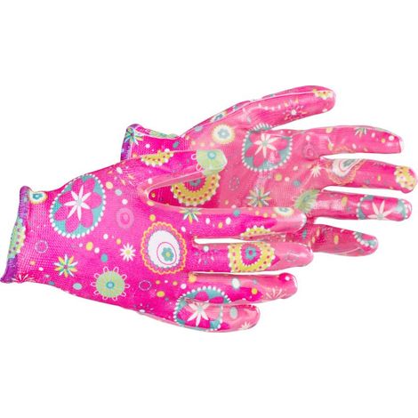 Handschuhe Strend Pro Kalmia, Nitril, rosa, Größe 08/M, Garten, mit Blister
