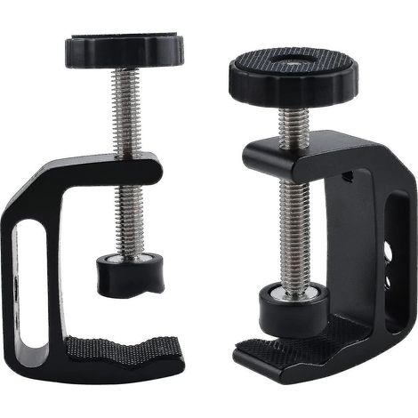 Universelle C-Klemme, Set aus 2 universellen Klemmen aus Aluminiumlegierung für Tisch oder Schreibtisch, mit 1/4- und 3/8-Gewinde. (1/5)
