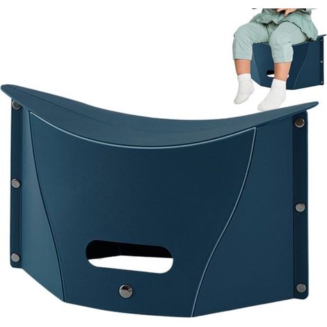 Taburete de camping - Silla plegable - Actividades al aire libre - Ligero con correa de transporte - 10 x 190 x 10 mm - Azul (1/5)