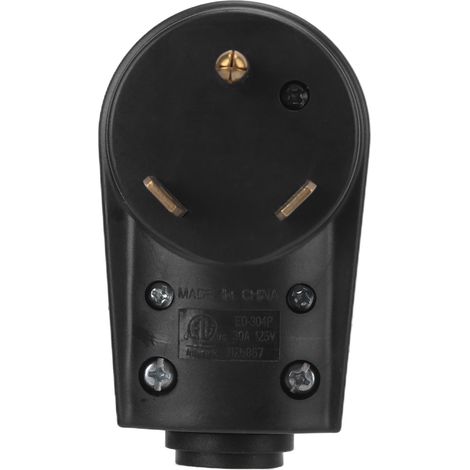 Fiche mâle 30A 125V avec poignée ergonomique pour caravane, camping-car, fourgon et remorque - Connecteur électrique robuste, prise mâle pour véhicule de loisirs (1/5)