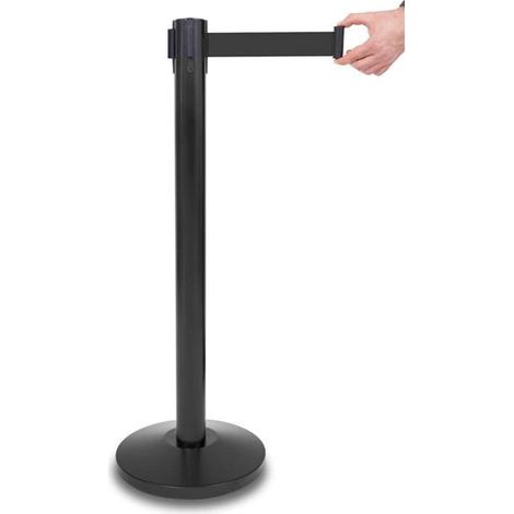 Poteau de barrière noir de qualité supérieure avec ruban adhésif noir (1/5)