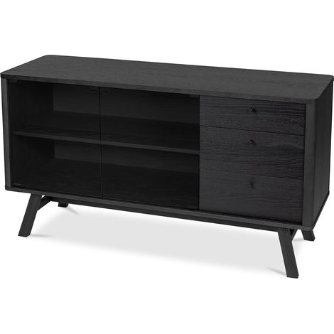 Sideboard aus Holz im Skandinavischen Stil - Nari Schwarz