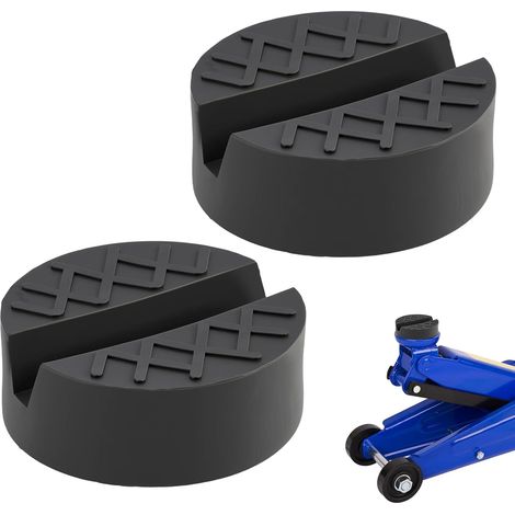 2 PCS Bloc en Caoutchouc, Caoutchouc Cric,Cale Caoutchouc Antidérapante avec rainure de Protection, Tampon C aoutchouc Renforcé pour Levage Sécurisé et Protection du Châssis Automobile (1/5)