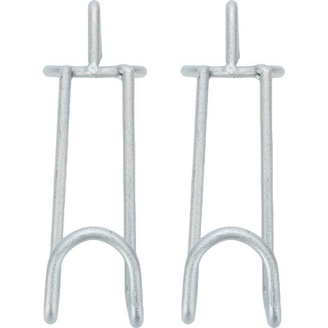 Lot de 2 crochets pour seaux à nourriture pour chevaux, support métallique pour porte-abreuvoir, amovible, pour box, écurie, grange, accessoires pour le bétail (1/5)