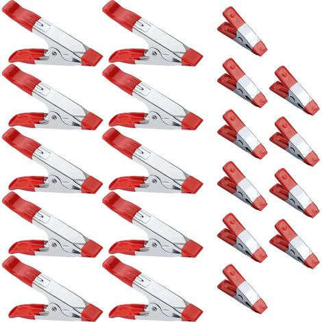 20 Pcs Metal Spring Clamps Clips, Heavy Duty Spring Clips Rubber Coated Tip, Wood Clamps Non-Slip for Woodwork Tarpaulin Tarp Clips Model Making (4 Inch+2 Inch)