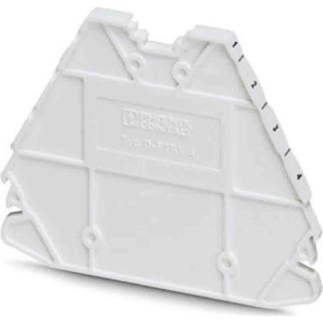 Flasque d'extrémité Phoenix Contact, série D-PTRV 4 WH pour Borniers rail DIN ( Prix pour Paquet de 10 )