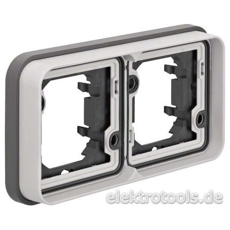 BERKER CADRE 2 POSTES 13293505 4011334405122 W.1 CADRE HORIZONTAL-GRIS CLAIR