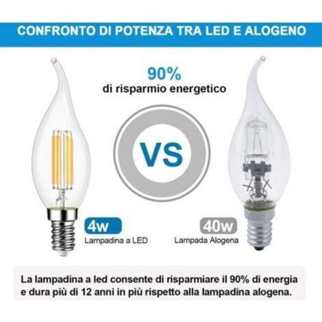 Ampoule LED E14 Flamme - 4 W - 2700 K - Blanc Chaud - 470 Lm - Angle 360° - IRC 80 - 15000 H - Lot de 10 (1/4)