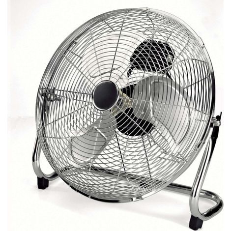 TrAdE Shop Traesio - Ventilatore 3 Pale In Alluminio Oscillante Diametro 40 Cm 70w Stand In Metallo -